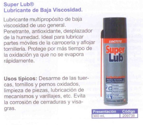 Loctite Superlub Multi-Purpose Lubricant Spray 300ml Pack of 12 1