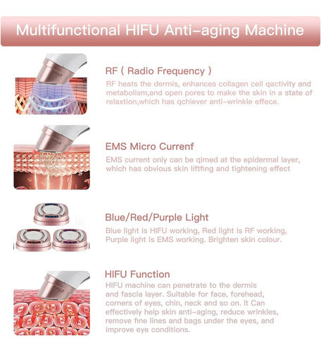 Mini Hifu 2.0 Ultrasonido Bipolar, Rf Radio Frecuencia, Ems 3