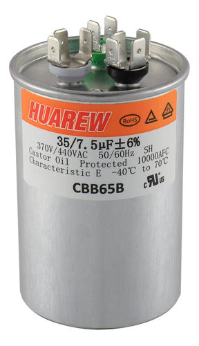 Huarew Condensador Redondo De Arranque Dual 35+7.5 Uf ±6% 35 0