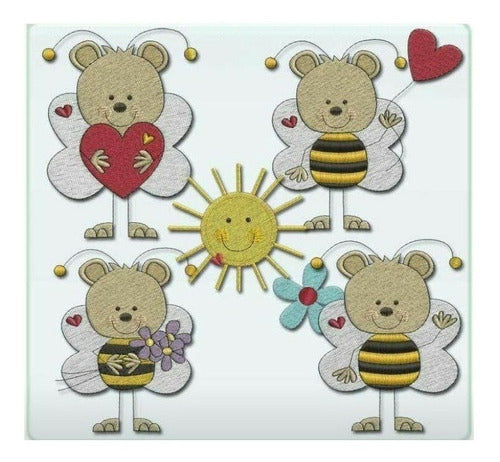 Embroidery Designs for Embroidery Machines Bee Bear Heart 0