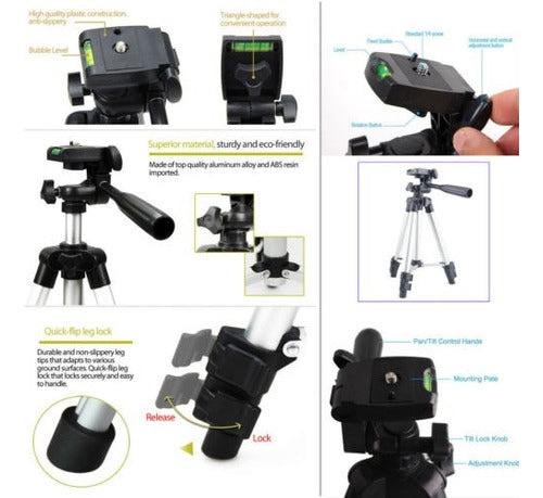 Sólido Trípode Plegable Profesional Soporte Monopods De Dslr 4