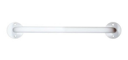 Docla 45cm White Epoxy Safety Grab Bar Handle with Fixtures 0