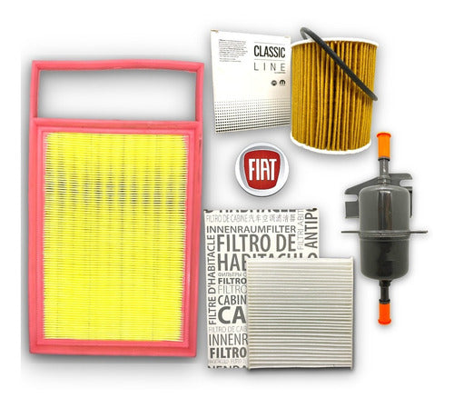 Fiat Kit 4 Air, Oil, Fuel, and Pollen Filters for Grand Siena 1.6 Etorq 0