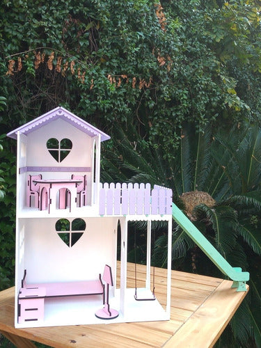 Dollhouse with Slide, Swing, and Furniture. Fully Assembled! 0