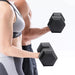 Set of 2 Hexagonal PVC Filled Premium 7.5 Kg Dumbbells Gym 4
