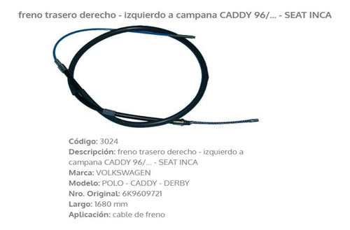 Fremec Cable Freno Trasero VW Polo Seat Ibiza Cordoba 3024 1