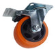 Oxen Rotating Polyurethane Wheel 100mm with Brake Capacity 130kg 0