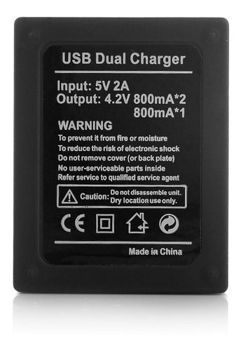 2 X Ahdbt-201 / 301 Batería + Cargador Doble Para Gopro Hero 5