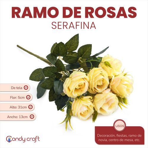 Serafina Rose Bouquet - Artificial Flowers Decoration 8