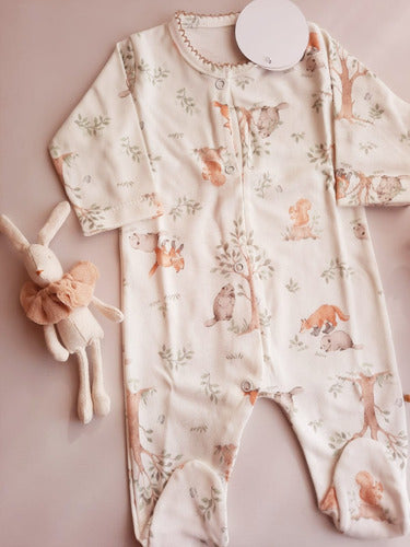 Todo Amor Long Sleeve Cotton Baby Jumpsuit with Bear Design 5