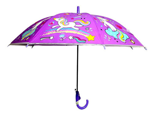 Unicorn Paraguas Infantiles Para Chicos Diseños Dinosaurio Violeta 1