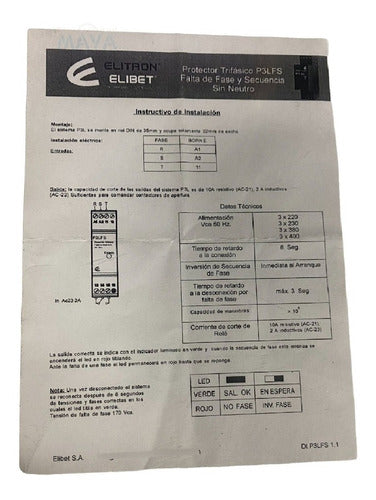 Three-Phase Fault Sequence Relay Without Neutral 2