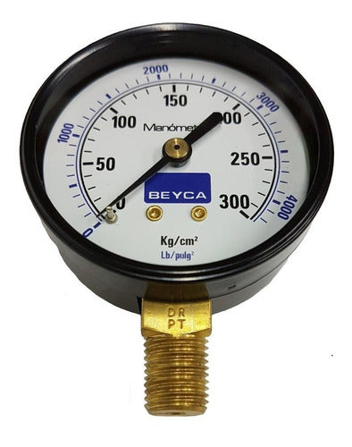 Beyca Manometer 2000 Pounds 10cm 1/4 Inch Bottom Connection with Glycerin 0