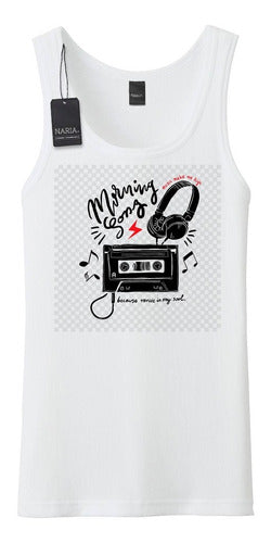 Maca6 Musculosa Hombre Cassette Dibujo Art Logo 0