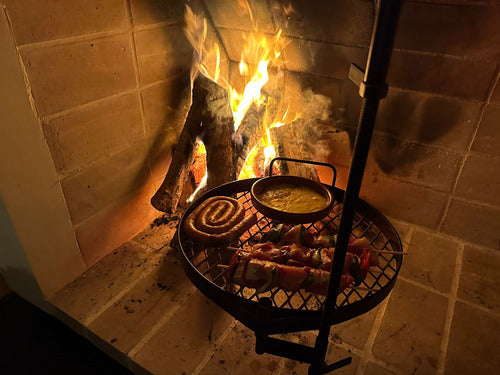 Parrilla Redonda De 38 Cm Con Soporte Para Estufa A Leña 1