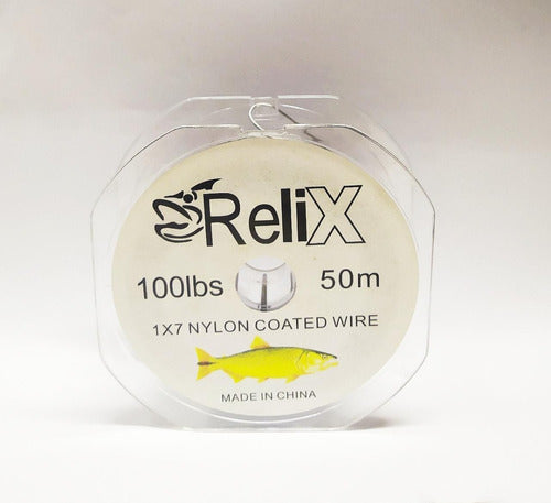 Relix Steel Cable Coated 50 Meters 60 Lbs 0.8mm Gray 1