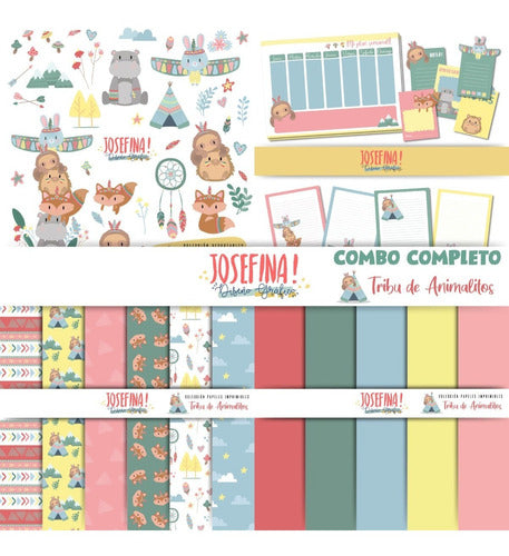 Josefina Combo Imprimible Scrapbooking Tribu De Animalitos 0