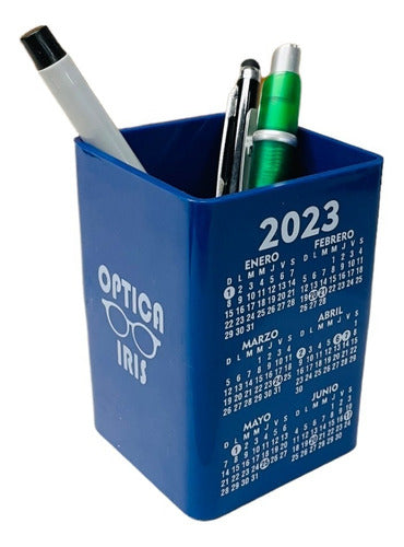 100 Colorful Pen Holders with Logo and 2019 Calendar 0