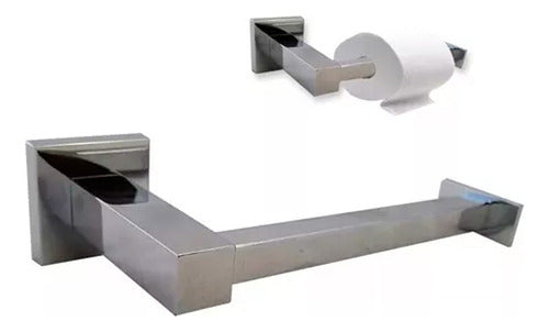 Fratelli Currao Square Bathroom Tissue Holder Calabria Chrome 0