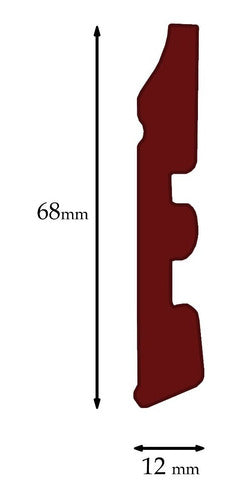 Agrimad Wooden Foliated Baseboards Moulded 68x12mm 2.60m / Oak 1