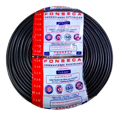 Fonseca Unipolar Cable 6mm Roll X 100 M Iram 247-3 0