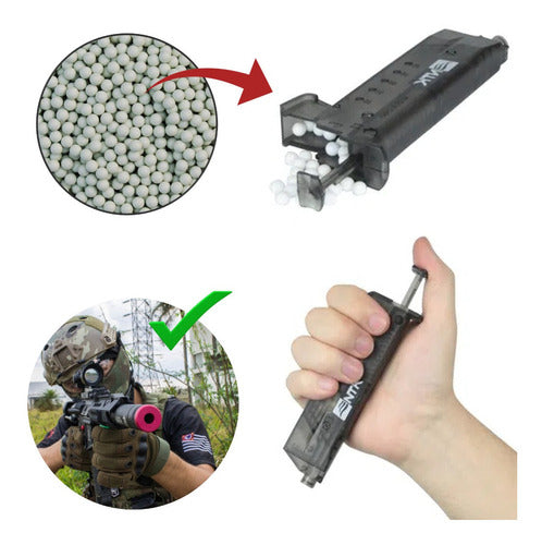 Carregador Munição Loader Ax Tático Airsoft 100 Bbs 6mm Ntk 1