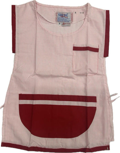 Children's Checkered Garden Poncho Apron in Arciel Fabric 2