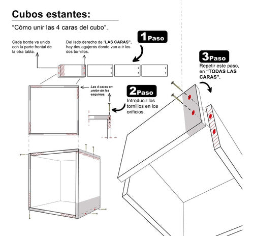 Sajo Floating Wooden Cube Shelf Kit - 30x30x30 (Set of 3) 5