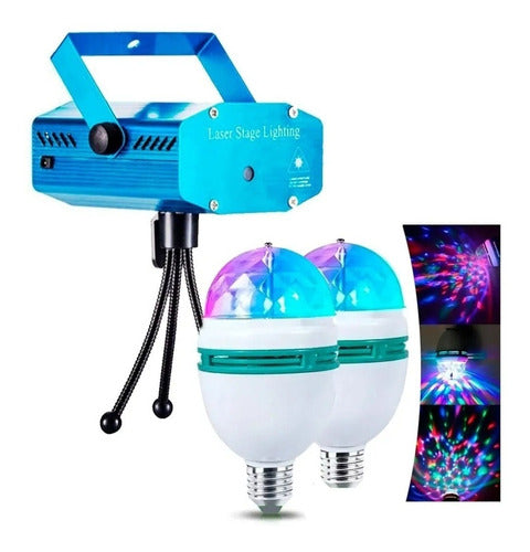 MS Combo Laser Projector and 2 Rotating LED Lights 0