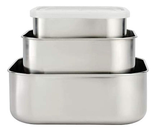 Tramontina Square Covered Container Set with Lid 4