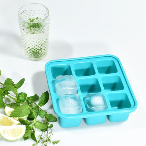 Silicosas Silicone Ice Cube Tray with Hermetic Lid, Large 6cm3 1