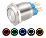 Metallic Flush Push Button 16mm LED 12-24V 20