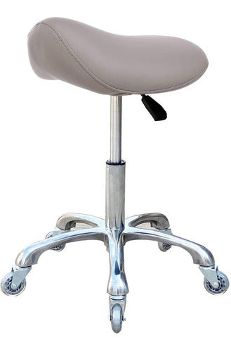 Frniamc Ergonomic Saddle Stool with Wheels - Grey 0