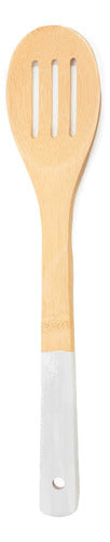 Wooden Spoon, Bamboo, 30 cm, with Slot Utensil - 12481 4