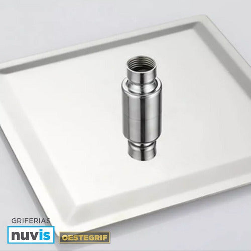 Nuvis Set Ducha Monocomando Embutir + Flor Cuadrada 30 Caño 52 Cm 5