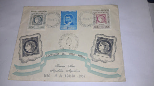 Argentin Sobresellado 1956  Cent Sello Postal Muy Bello Usad 0