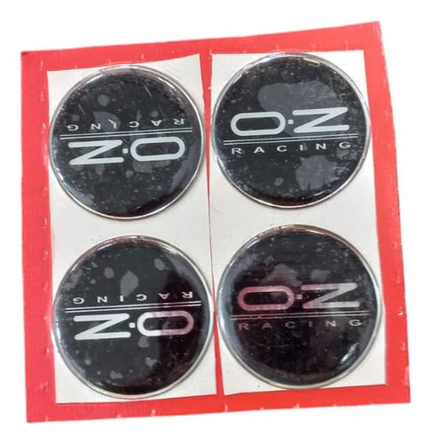 Logo Centro De Llanta  Oz  Negro  49mm Blister X 4 0