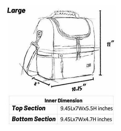 Bolso De Dos Compartimientos Large P/ Bebidas Alimentos 3