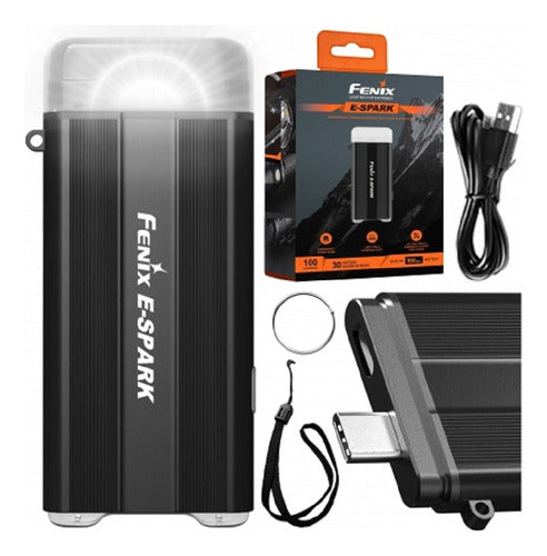 Fenix E-Spark Portable Charger + 100 Lumen USB C Red LED Flashlight 0