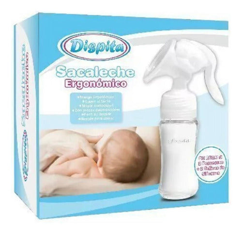 Dispita Manual Breast Pump + 2 Nipple Shields + 2 Teats + Baby Bottle 0