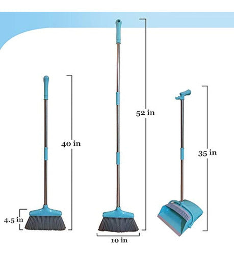 Ulodimi Juego De Escoba Y Recogedor Ligero Vertical Para 1