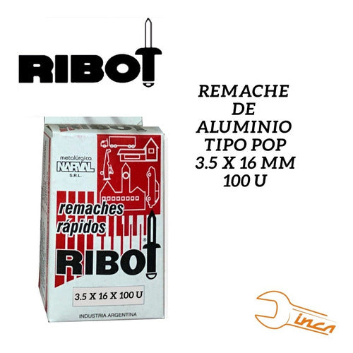 Ribot Pop Aluminum Rivets 3.5 X 16 Mm Box of 100 Units 1