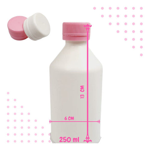 White Plastic Bottle Container with Screw Cap 250ml x 20 Units LFME 1