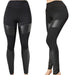 Maleiva Black Lycra Leggings with Bengalina Patches 2