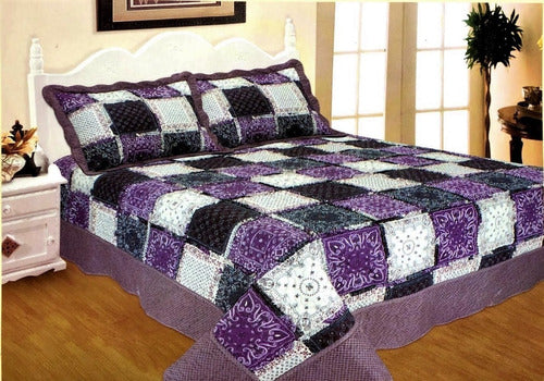 King Size Patchwork Quilt Bedspread with Pillow Shams 13