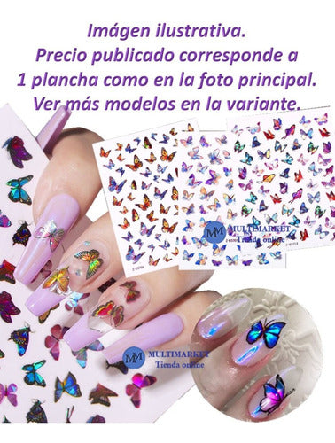 Self-Adhesive Nail Stickers - Butterflies - Nail Art 90