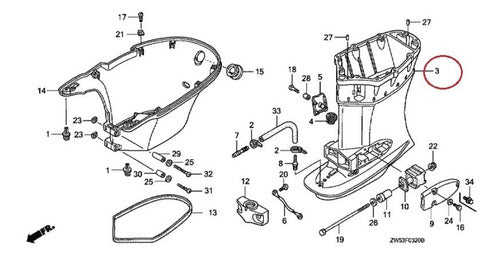 Junta Cubierta Inf Motor Fuera Borda Honda Bf 63702-zw1-000 3