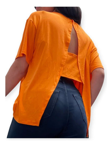 JPM Oversized T-Shirt with Sensual Open Back Detail 0