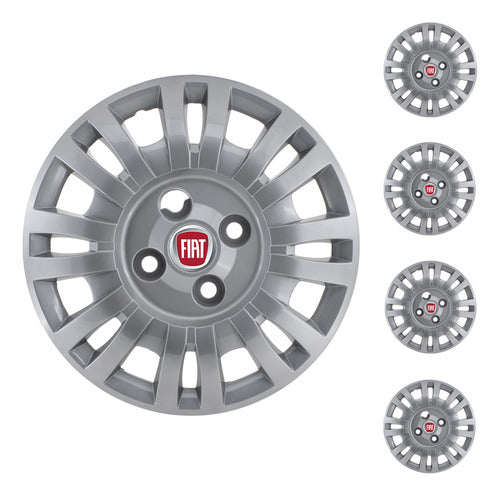 Set of 4 Fiat Uno Fire 2004-2007 13-Inch Wheel Covers with Logo 0