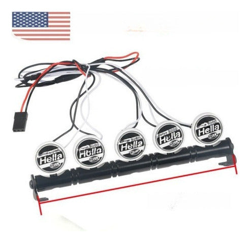 1/10 Crawler Rc 5led Techo Luz Barra Para Scx10 Trx-4 Ax9004 1